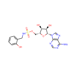 Nc1ncnc2c1ncn2[C@@H]1O[C@H](COS(=O)(=O)NCc2ccccc2O)[C@@H](O)[C@H]1O ZINC000028566441