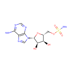 Nc1ncnc2c1ncn2[C@@H]1O[C@H](COS(N)(=O)=O)[C@@H](O)[C@H]1O ZINC000012405780