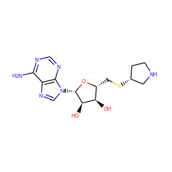 Nc1ncnc2c1ncn2[C@@H]1O[C@H](CS[C@@H]2CCNC2)[C@@H](O)[C@H]1O ZINC000049112429