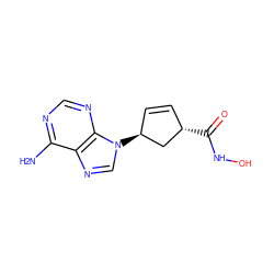 Nc1ncnc2c1ncn2[C@H]1C=C[C@H](C(=O)NO)C1 ZINC000000003282