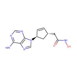 Nc1ncnc2c1ncn2[C@H]1C=C[C@H](CC(=O)NO)C1 ZINC000013520080