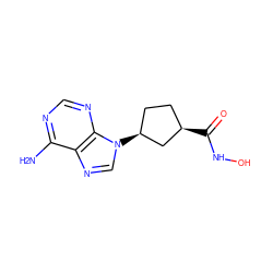 Nc1ncnc2c1ncn2[C@H]1CC[C@@H](C(=O)NO)C1 ZINC000000003281