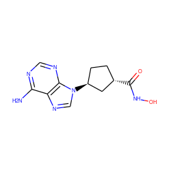 Nc1ncnc2c1ncn2[C@H]1CC[C@H](C(=O)NO)C1 ZINC000013520125