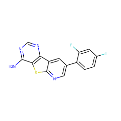 Nc1ncnc2c1sc1ncc(-c3ccc(F)cc3F)cc12 ZINC000299859616