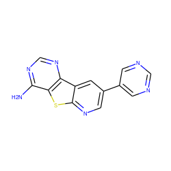 Nc1ncnc2c1sc1ncc(-c3cncnc3)cc12 ZINC000299861546