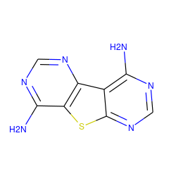 Nc1ncnc2c1sc1ncnc(N)c12 ZINC000063298538