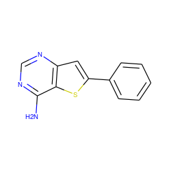 Nc1ncnc2cc(-c3ccccc3)sc12 ZINC000013588156