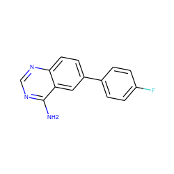 Nc1ncnc2ccc(-c3ccc(F)cc3)cc12 ZINC000169178914