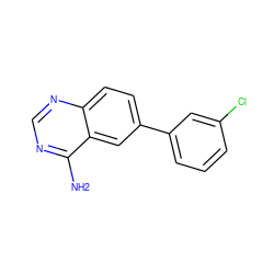 Nc1ncnc2ccc(-c3cccc(Cl)c3)cc12 ZINC000098208243