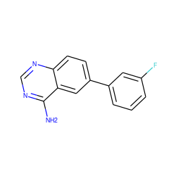 Nc1ncnc2ccc(-c3cccc(F)c3)cc12 ZINC000148956609