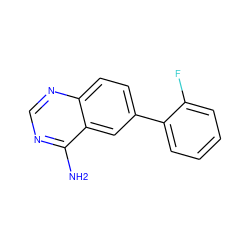 Nc1ncnc2ccc(-c3ccccc3F)cc12 ZINC000148875237