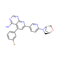 Nc1ncnc2nc(-c3ccc(N4C[C@H]5C[C@H]4CO5)nc3)cc(-c3cccc(Br)c3)c12 ZINC000253783058