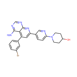 Nc1ncnc2nc(-c3ccc(N4CCC(O)CC4)nc3)cc(-c3cccc(Br)c3)c12 ZINC000026174823