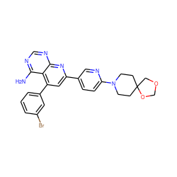 Nc1ncnc2nc(-c3ccc(N4CCC5(CC4)COCO5)nc3)cc(-c3cccc(Br)c3)c12 ZINC000013538447