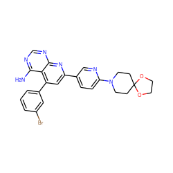 Nc1ncnc2nc(-c3ccc(N4CCC5(CC4)OCCO5)nc3)cc(-c3cccc(Br)c3)c12 ZINC000026179426