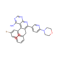 Nc1ncnc2nc(-c3ccc(N4CCOCC4)nc3)c(Cc3ccccc3)c(-c3cccc(Br)c3)c12 ZINC000027619811