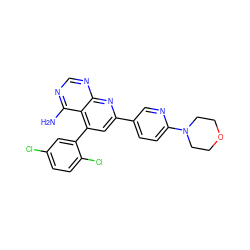 Nc1ncnc2nc(-c3ccc(N4CCOCC4)nc3)cc(-c3cc(Cl)ccc3Cl)c12 ZINC000027991019