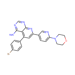 Nc1ncnc2nc(-c3ccc(N4CCOCC4)nc3)cc(-c3ccc(Br)cc3)c12 ZINC000027990310