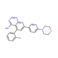 Nc1ncnc2nc(-c3ccc(N4CCOCC4)nc3)cc(-c3ccccc3Br)c12 ZINC000027995810