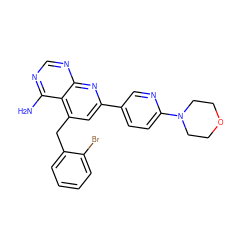 Nc1ncnc2nc(-c3ccc(N4CCOCC4)nc3)cc(Cc3ccccc3Br)c12 ZINC000027986380