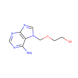 Nc1ncnc2ncn(COCCO)c12 ZINC000005941474