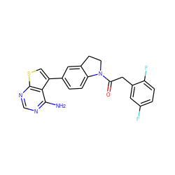 Nc1ncnc2scc(-c3ccc4c(c3)CCN4C(=O)Cc3cc(F)ccc3F)c12 ZINC000095556670