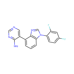 Nc1ncncc1-c1cccc2c1ncn2-c1ccc(F)cc1F ZINC000095562839