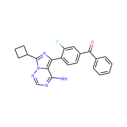 Nc1ncnn2c(C3CCC3)nc(-c3ccc(C(=O)c4ccccc4)cc3F)c12 ZINC000096168315