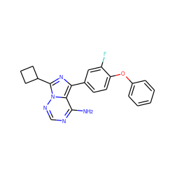 Nc1ncnn2c(C3CCC3)nc(-c3ccc(Oc4ccccc4)c(F)c3)c12 ZINC000096168305