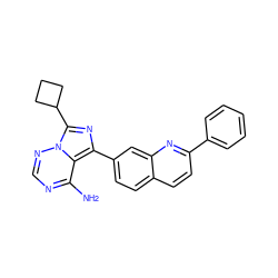 Nc1ncnn2c(C3CCC3)nc(-c3ccc4ccc(-c5ccccc5)nc4c3)c12 ZINC000066166843