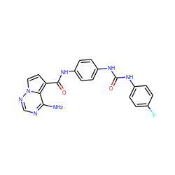 Nc1ncnn2ccc(C(=O)Nc3ccc(NC(=O)Nc4ccc(F)cc4)cc3)c12 ZINC000084653911