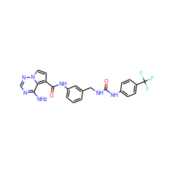 Nc1ncnn2ccc(C(=O)Nc3cccc(CNC(=O)Nc4ccc(C(F)(F)F)cc4)c3)c12 ZINC000068152348