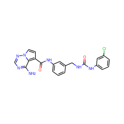 Nc1ncnn2ccc(C(=O)Nc3cccc(CNC(=O)Nc4cccc(Cl)c4)c3)c12 ZINC000084668509