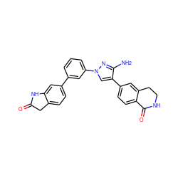 Nc1nn(-c2cccc(-c3ccc4c(c3)NC(=O)C4)c2)cc1-c1ccc2c(c1)CCNC2=O ZINC000045365674