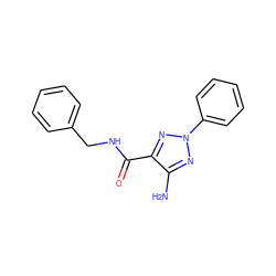 Nc1nn(-c2ccccc2)nc1C(=O)NCc1ccccc1 ZINC000709452311