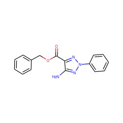 Nc1nn(-c2ccccc2)nc1C(=O)OCc1ccccc1 ZINC000001424478