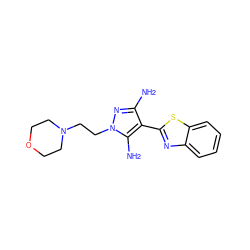 Nc1nn(CCN2CCOCC2)c(N)c1-c1nc2ccccc2s1 ZINC000114401298