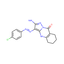 Nc1nn2c(=O)c3c([nH]c2c1N=Nc1ccc(Cl)cc1)CCCC3 ZINC000253531718