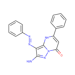 Nc1nn2c(=O)cc(-c3ccccc3)[nH]c2c1N=Nc1ccccc1 ZINC000253531816