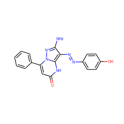 Nc1nn2c(-c3ccccc3)cc(=O)[nH]c2c1N=Nc1ccc(O)cc1 ZINC000253928515