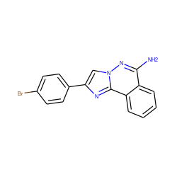 Nc1nn2cc(-c3ccc(Br)cc3)nc2c2ccccc12 ZINC000003308505