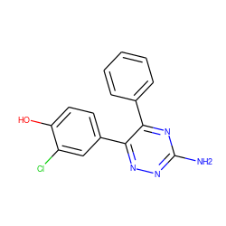 Nc1nnc(-c2ccc(O)c(Cl)c2)c(-c2ccccc2)n1 ZINC000084602037