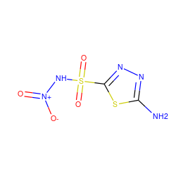 Nc1nnc(S(=O)(=O)N[N+](=O)[O-])s1 ZINC000653905253