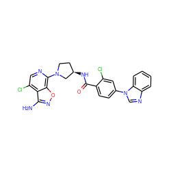 Nc1noc2c(N3CC[C@@H](NC(=O)c4ccc(-n5cnc6ccccc65)cc4Cl)C3)ncc(Cl)c12 ZINC001772599945