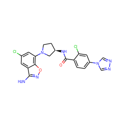 Nc1noc2c(N3CC[C@@H](NC(=O)c4ccc(-n5cnnc5)cc4Cl)C3)cc(Cl)cc12 ZINC001772590944