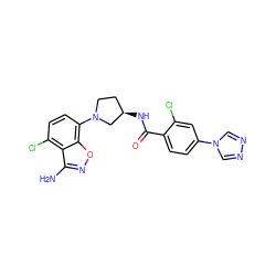 Nc1noc2c(N3CC[C@@H](NC(=O)c4ccc(-n5cnnc5)cc4Cl)C3)ccc(Cl)c12 ZINC001772587796