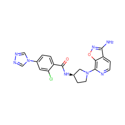 Nc1noc2c(N3CC[C@@H](NC(=O)c4ccc(-n5cnnc5)cc4Cl)C3)nccc12 ZINC001772654374