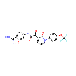 Nc1noc2cc(NC(=O)[C@@H](O)c3cccn(-c4ccc(OC(F)(F)F)cc4)c3=O)ccc12 ZINC000205449570