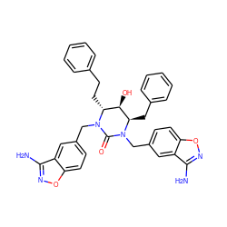 Nc1noc2ccc(CN3C(=O)N(Cc4ccc5onc(N)c5c4)[C@H](Cc4ccccc4)[C@H](O)[C@H]3CCc3ccccc3)cc12 ZINC000014943309