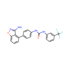 Nc1noc2cccc(-c3ccc(NC(=O)Nc4cccc(C(F)(F)F)c4)cc3)c12 ZINC000014975343